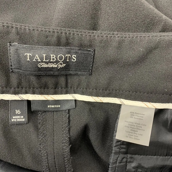 SOLD Talbots Pants Women 16 Black Trousers Straight Stretch Relaxed Fit - Picture 4 of 4